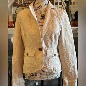 Tapestry Style Cream Blazer Tape Measure Women’s 6 Jacket Business Casual Jeans